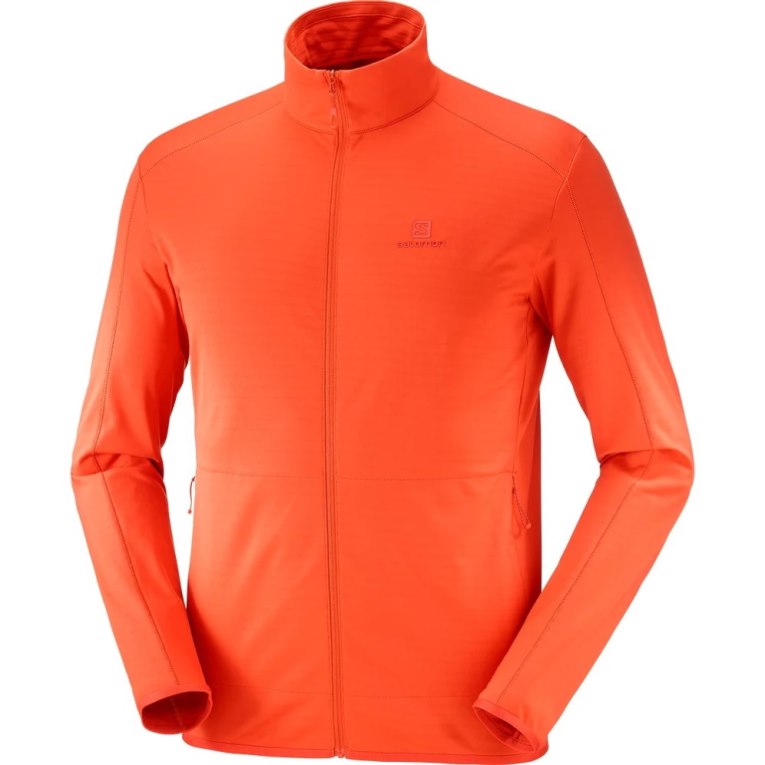 Orange Salomon Essential Lightwarm Full Zip Men's Jackets | IE YE7689